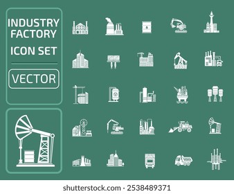 Industry And Engineer Vector Icon Set