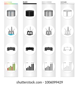Industry, enterprises, plant and other web icon in cartoon style.Machinery, scale, growth, icons in set collection.