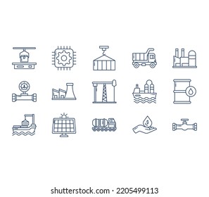 Industry and equipment icon set