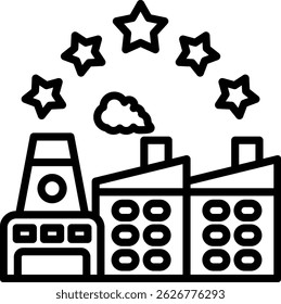 Ilustración vectorial de línea de iconos de experiencia de la industria