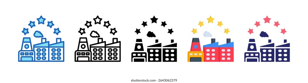 Industry Experience Multiple Style Icon Set Collection.