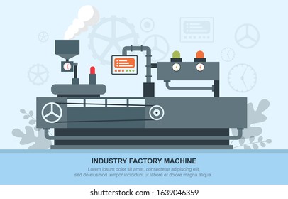 Industry Factory Concept Conveyor Automatic Production Robotic Assembly Illustration