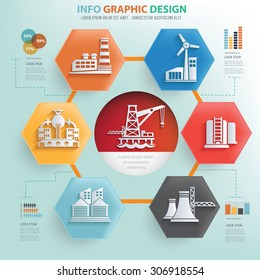 Industry and factory concept info graphic design,vector