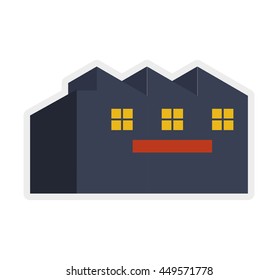 Industry and factory concept represented by plant building icon. Isolated and flat illustration 