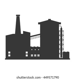Industry and factory concept represented by plant building icon. Isolated and flat illustration 