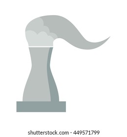 Industry and factory concept represented by plant building with smoke icon. Isolated and flat illustration 