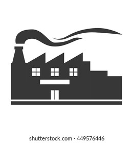 Industry and factory concept represented by plant building with smoke icon. Isolated and flat illustration 