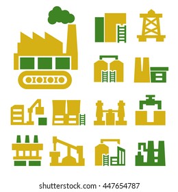 industry, factory icon set