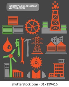 Industry and factory icon set,clean vector