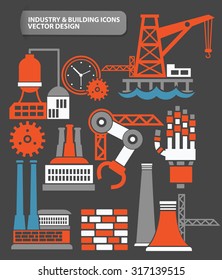 Industry and factory icon set,clean vector