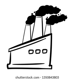 INDUSTRY Factory Icon Vector doodle