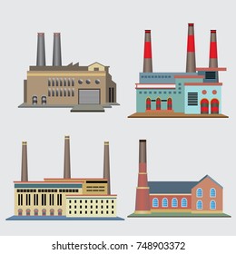 industry factory icon. vector drawn set