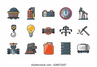 Industry and factory icons set,eps10