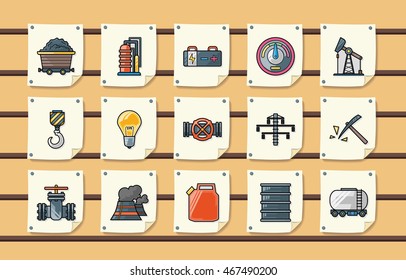 Industry and factory icons set,eps10