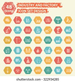 Industry and factory icons,vector