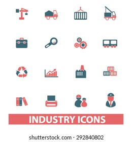 Industrie-, Fabrik-, einzelne Vektorsymbole