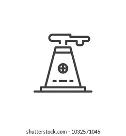 Industry factory outline icon. linear style sign for mobile concept and web design. Factory pipe simple line vector icon. Symbol, logo illustration. Pixel perfect vector graphics