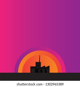 industry, factory in simple graphic
