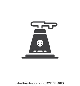 Industry factory vector icon. filled flat sign for mobile concept and web design. Factory pipe simple solid icon. Symbol, logo illustration. Pixel perfect vector graphics