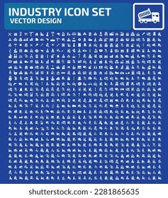 Industry and factory vector icon set