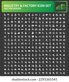 Industry and factory vector icon set