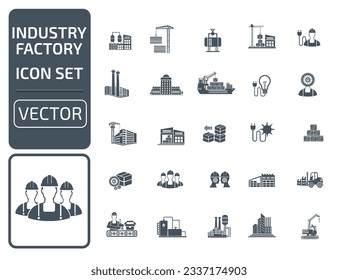Industry And Factory Vector Icon Set