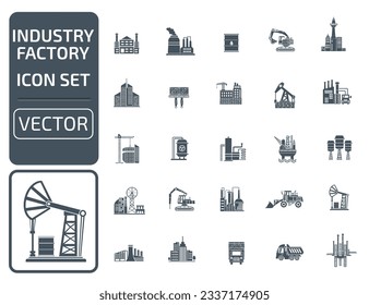 Industry And Factory Vector Icon Set