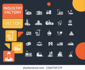 Vektorsymbol-Set für Industrie und Fabrik