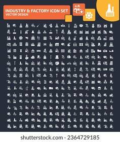Industry And Factory vector Icon Set