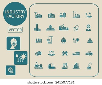 Industry And Factory Vector Icon Set