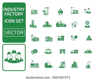 Industry And Factory Vector Icon Set