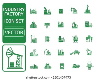 Industry And Factory Vector Icon Set