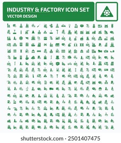 Industrie- und Fabrik-Vektorsymbol-Set