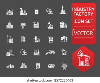 Industry And Factory Vector Icon Set