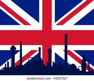 Industry and flag of Great Britain