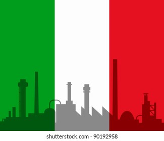 Industry and flag of Italy