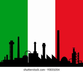 Industry and flag of Italy