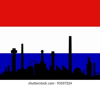 Industry and flag of the Netherlands