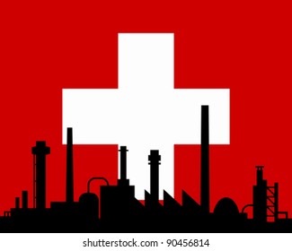 Industry and flag of Switzerland