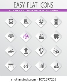 Industry flat vector icons for user interface design