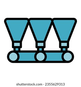 Industry float icon outline vector. Pvc construction. Glass production color flat