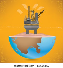 Industry and global design on yellow background,vector