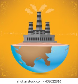 Industry and global design on yellow background,vector