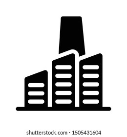 industry glyph flat vector icon