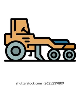 Industry grader machine icon. Outline industry grader machine vector icon color flat isolated