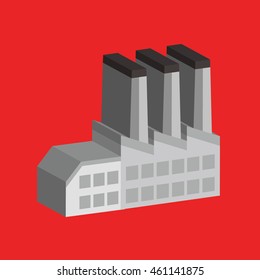 Industry graphic on red background,vector