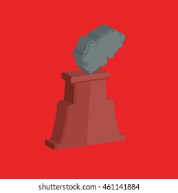 Industry graphic on red background,vector