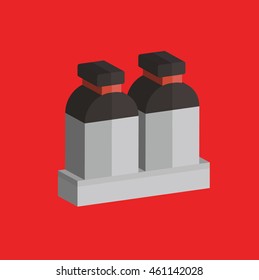 Industry graphic on red background,vector