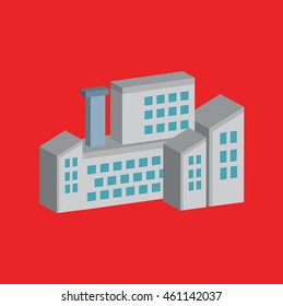 Industry graphic on red background,vector