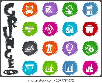 Industry grunge icons for user interface design